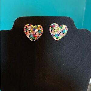 Multicolored Heart Earrings
